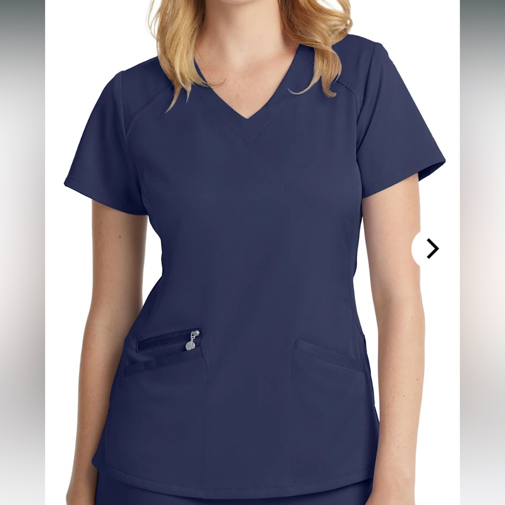 NAVY Scrubs & Beyond Faith V-Neck Top